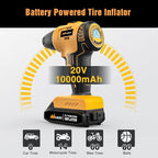 Cordless Tire Inflator Air Compressor Dual Power Supply 20V Rechargeable Battery Powered 150PSI Handheld Air Portable Pump with 12V Adapter Digital Pressure Gauge for Cars Motorcycles