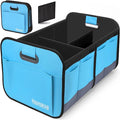 Car Trunk Organizer for SUV, 18.5Gal Large Capacity No-Sag Heavy Duty, Foldable Waterproof Anti-Slip Storage with 12 Pockets, Fit Sedan, Truck, Universal Car Accessories, Blue, 2 Compart,Large