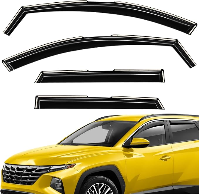 Extra Durable Window Deflectors in-Channel Window Visors Rain Guards Fit for Hyundai Tucson 2022-2026, Sun Visors, Wind Vent for Shades, Exterior Car Accessories - 4pcs. AG0943