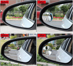 Frameless Wide Angle Mirror - Adjustable Round HD Glass Convex Rear View Mirror - 360 Rotate for Car, SUV & Trucks - Stick On Design - 2 Pack