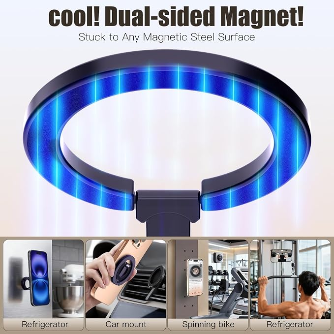 Magnetic Phone Ring for MagSafe Dual-Sided Magnetic Phone Grip Magnet Phone Stand Grip Compatible with iPhone 17/16/15/14/13 Pro Max Plus Mag Safe Accessory for Car Mounts (Purple)
