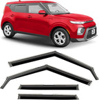Voron Glass in-Channel Extra Durable Rain Guards for Kia Soul 2020-2026, Window Deflectors, Vent Window Visors, 4 Pieces - 200847