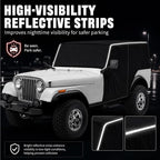 600D Cab Cover Windproof Sunshade Cover Compatible with Jeep Wrangler CJ7 1976-1986 2 Door, 6-Layer Protection Frost Wiper & Mirror Covers Protect from Sunshine, UV, Snow, Rain