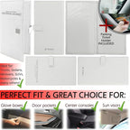 Registration and Insurance Card Holder - Car Organizer - White | Vehicle Glove Box Document Organizer, Auto Essential Paperwork Holder for Contact Information Cards, Interior Car Accessories
