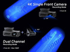 P1 Duo 4K Dash Cam Front and Rear, 64GB SD Card, 4K+1080P Dual Dash Camera for Cars, Wi-Fi & App Control, 1.5’ IPS Display Car Camera, Voice Control, Night Vision, 24H Parking Mode, G-Sensor