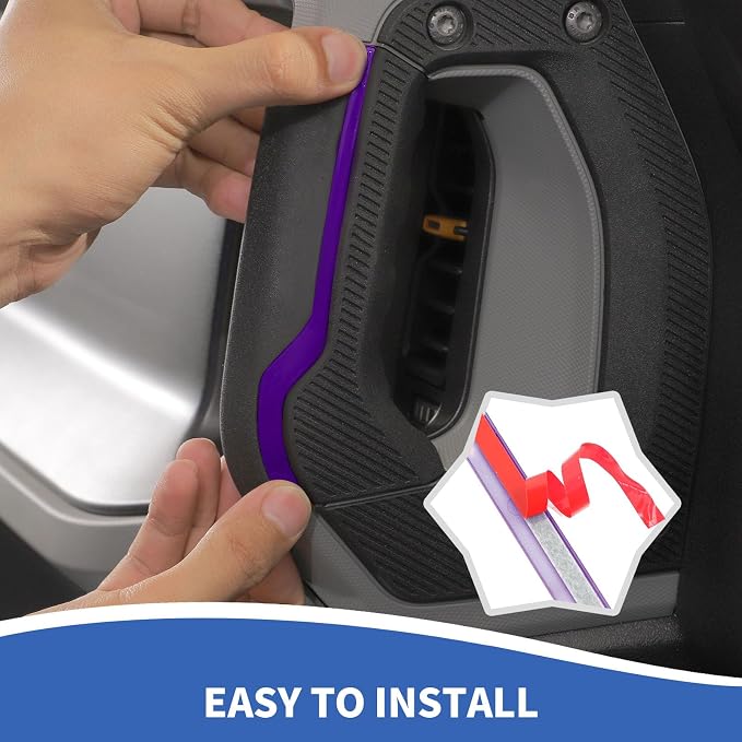 Center Console Dash Grab Handle Cover Trim Compatible with 2021-2024 Ford Bronco Purple Interior Accessories (Not for Bronco Sport)