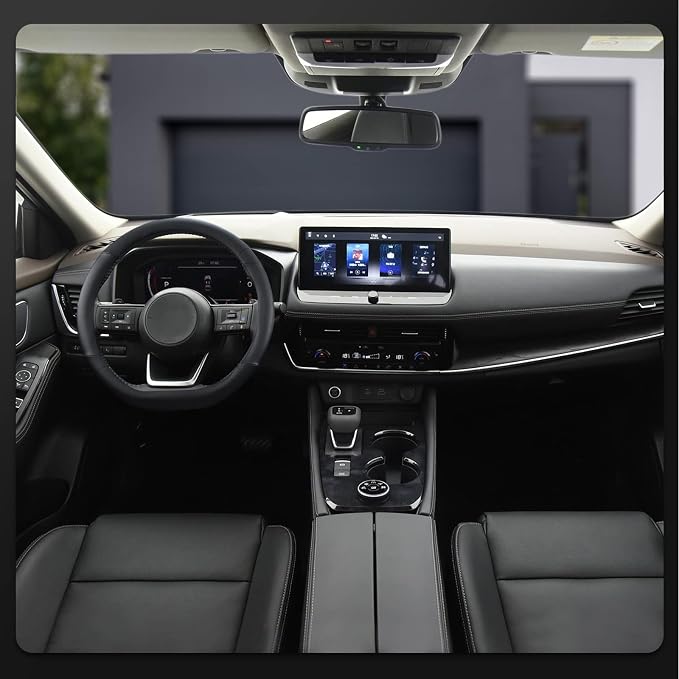 Flat Bottom Steering Wheel Cover, D Shaped Car Wheel Cover 14 1/2-15 in. (37-39 cm), Black Microfiber Leather