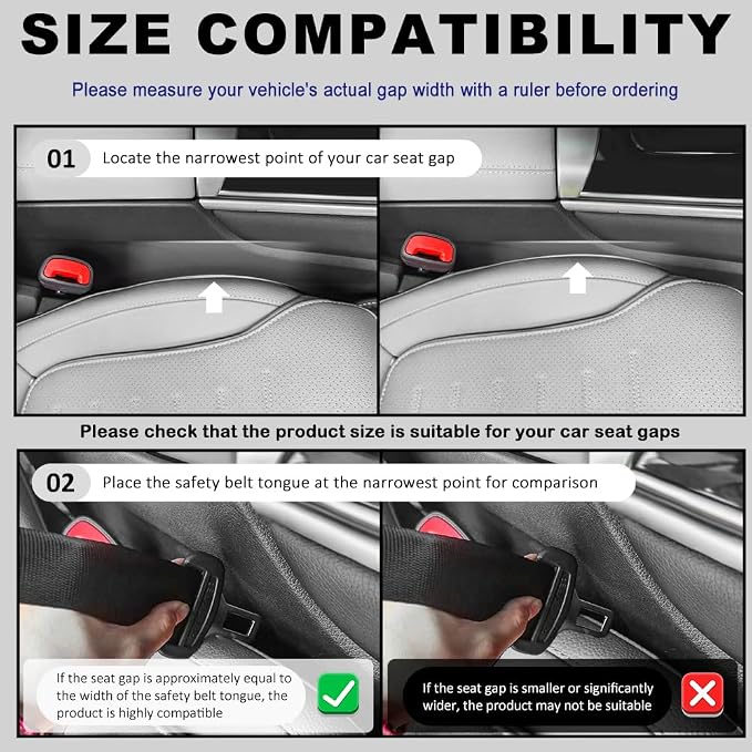 2PCS Car Seat Gap Fillers with Dual Storage Slots,2026 New Car Gap Seat Filler to Stop Items Falling,Universal in Between Cars Seats Catcher as Cars Interior Accessories