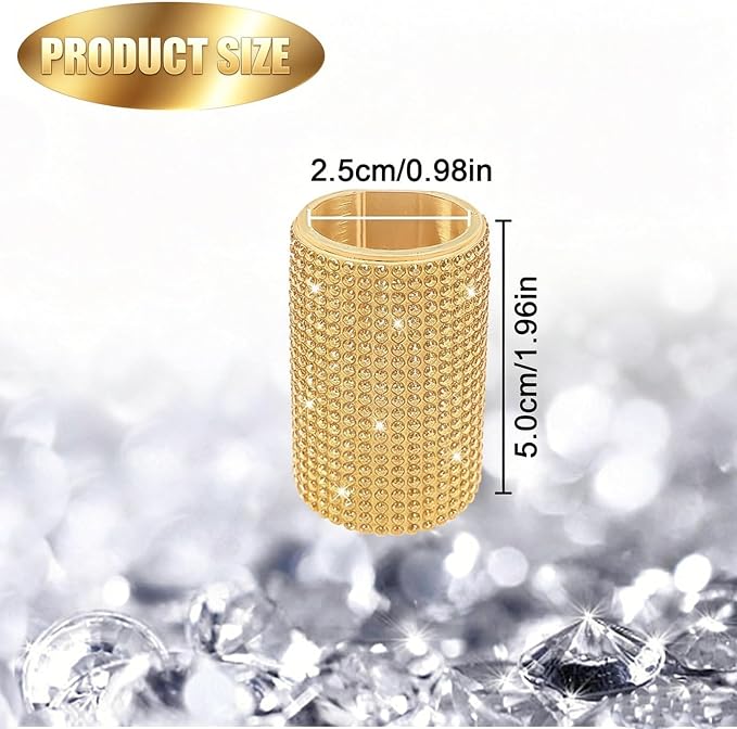 Upright Car Chapstick Holder, Bling Insulating Lip Balm Holder,Rhinestone Car Accessories for Women Interior,Suitable for Most Vehicles. (Yellow)