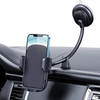 Cell Phone Holder Long Arm Dashboard Windshield Car Phone Holder Anti-Shake Stabilizer Phone Car Holder Compatible with Phone Smartphone Grey