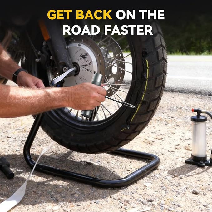 Compact Tire Repair Kit with Plugs Fix Punctures & Plug Flats with Ease - Capsule Style Flat Tire Puncture Repair Kit for Motorcycle, Car, ATV, UTV, Mountain Bike, Etc