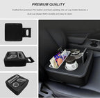 Sun Walker Back Seat Cup Holder for Car, Waterproof Rear Seat Organizer Expander Tray to Store Phone Drink Snack, Universal Leather Cup Holder Pillow for Truck RV Boat Sofa Bed (Gray)