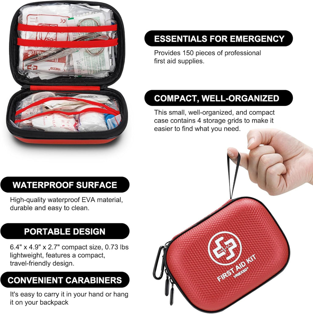 Mini Car First Aid Kit — 150-Piece Waterproof Emergency Case