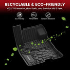 Floor Mats for Ford Maverick 2026 2025 2024 2023 2022 (Hybrid Models Only) All Weather Car Mats TPE Truck Liners Vehicle Accessories for Ford Maverick - 1st & 2nd Row, Black