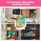Microfiber Cleaning Cloth, 120 Pack Reusable Paper Towels Microfiber Towels for Cars Lint Free Shop Rags for Home Kitchen Automotive, 11"x 9", Pink & Yellow & Green & Blue