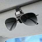 2 Pack Sunglasses Holder for Car, One-Handed-Operation Visor Sunglass Holder Clip, Easy Access Storage for Driving,Universal Fits (Black)