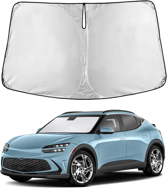 Windshield Sunshade Compatible for Genesis GV60 2023-2024 2025 2026, Sun Visor for Front Windshield & Window Sun Shade Cover, UV Heat Blocker & Protector, Car Accessories