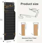Wall Hanging File Organizer, Over the Door File Folders with 10 Large Pockets for Magazines, Mails, Office Chart Storage, Back to School Supplies, Paper Organization (Black)