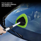 Windshield Cleaner Tool 22.5" L - Car Interior&Exterior Window Cleaning Kit with Extendable Handle&4 Microfiber Pads and Thick Large Wash Sponge, Auto Glass Wiper Brush Kit for Cars Home (7pcs Green)