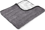 Gauntlet Car Drying Towel, Ultra-Absorbent 70/30 Blend Korean Microfiber, Dries Vehicles Faster Without Scratching, 900 GSM, 30x36 Inches, Ice Grey/Grey, 1-Pack