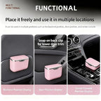 Car Trash Can with Lid - Leakproof Mini Garbage Bin for Door or Seatback,Premium ABS Auto Organizer,Space-Saving Car Garbage Can for Commuters,Families and Pet Owners,Fit for SUV,Sedan,Truck (Pink)
