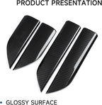 4PCS Car ABS Carbon Fiber Inner Door Handrail Handle Cover Interior Trim Decal for 2019-2025 Chevy Silverado | for 2019-2021 GMC Sierra 1500 2500 3500 HD Accessories （Double Cab, Style B）