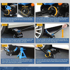 2 Ton Floor Jack with Jack Stands, Heavy Duty Steel Hydraulic Racing Floor Jack with Single Piston Quick Lift Pump, Hydraulic Trolley Service Car Jack, Blue