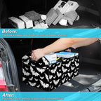 Halloween Bat Car Trunk Organizer Storage Box Collapsible Non-Slip Automotive Organizer Vehicle Organization