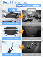Car Windshield Snow Cover | 600D Oxford Fabric Windshield Frost Cover with Mirror Protector Cover| Fit for Compact Cars, SUV and Sedan | Essential Car Winter Accessories | Small (57"x45")