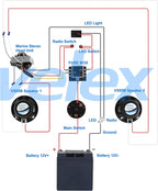 Marine Bluetooth Amplifier Waterproof Class D Amp UTV Amp 4 Channel with Controller for Boat Golf Motorcycle Hidden Installation