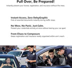 Black Car Registration and Insurance Holder with Magnetic Closure for Glove Box Organizers Car Document Holder Car Document Organizer Car Glove Box Organizer