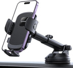 Car Phone Holder - [Strongest Military-Grade Suction Cup] 360° Rotation Phone Holders for Your Car Quick Release Adjustable Phone Mount for Car Dashboard for iPhone 17 16 Pro Max Dark Grey