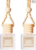 COOLGIRLCANDLES Cocoa Butter Cashmere Car Hanging Fragrance Oil Air Freshener for Essential Oils, Scents Aromatherapy Automobile Diffuser, Long Lasting Car Diffuser Bottle
