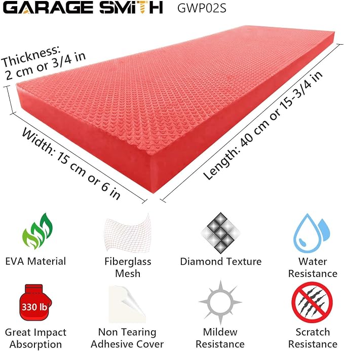 GWP02S Garage Wall Protector Car Door Protectors, Designed in Germany (4, Red)