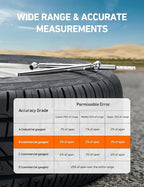 Pencil Tire Pressure Gauge (10-75PSI,100PSI,120PSI), Valve Caps with Case, Stainless Steel Body, and Metal Made Nozzle 3 Measurements for Cars, Bikes, Vehicles