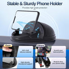 2 Pack Car Phone Holder Mount, [Horizontal 360° Rotatable] Silicone Phone Mount for Car Dashboard, Hands Free Cell Phone Holder Compatible with iPhone 16 15 14 13 12 Pro Max