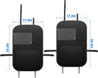 Car Kick Mats Back Seat Protector 2 Pack Fit for Toyota Grand Highlander with Touch Screen Tablet Holder Storage Organizer Waterproof Dirt Proof Faux Leather for Kids (Black)