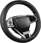 Microfiber Leather Car Steering Wheel Cover for Honda Civic, CR-Z, Insight, S2000,14-14.25 inch (Black Line-Small Size)