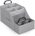 Car Seat Organizer- Backseat Car Organizer with 12 Storages Compartments and 2 Cup Holders, Organizers and Storage, Front Seat for Travel Kids,Pure Gray