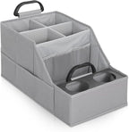 Car Seat Organizer- Backseat Car Organizer with 12 Storages Compartments and 2 Cup Holders, Organizers and Storage, Front Seat for Travel Kids,Pure Gray