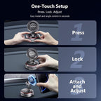 for MagSafe Car Mount [2-Axis Design] Nano Adhesive Gel + Suction Cup Magnetic Phone Holder for Dashboard & Windshield, 360° Adjustable for iPhone 17 16 15 14 13 12 11, Samsung, Carbon Fiber