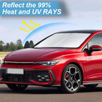 Sunshade for 2015-2023 2024 2025 Volkswagen Golf GTI e-Golf VW Golf R 4 Door Hatchback Accessories Front Window Shield Cover for Windshield Sun Visor