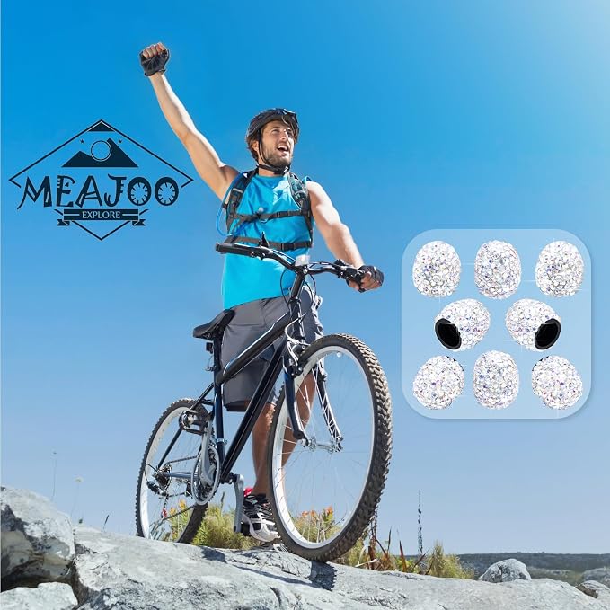 8PCS Bling Crystal Diamond Tire Stem Valve Caps, Dustproof Car Wheel Tire Valve Caps Universal Tire Valve Stem Covers for Cars, SUV, Trucks, Bikes, Motorcycles, Bicycles (AB Colorful)