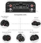 TS 1200x4 Amplifier Car Audio 1200W RMS 2 Ohms 4 Channels 2 Bridged Channels, Full Range Crossover Fixed RCA/Wire Input - Multichannel Class D