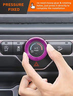 HVAC Climate Control Panel Knob Trim Kit & Light Control Switch Cover, Air Conditioner Knob Aluminum Alloy Ring for 2018-2024 Jeep Wrangler JL JLU & Gladiator JT, Interior Accessories,Purple