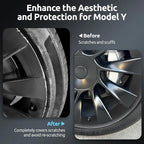 Wheel Rim Protector for Tesla Model Y 20 Inch Induction Wheels All-in-one Car Tire Trim Rings Rim Case Hubcaps Wheel Cover 2020-2024 Model Y Accessories