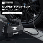 Tire Inflator Portable Air Compressor, 12V DC Car Air Pump with Auto Shutoff, 150 PSI Digital Gauge, LED Light, Metal Valve Connector, Accessories for Cars, Large, Sliver
