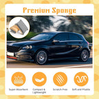 Windshield Defogger Sponge, 2 PCS Non-Woven Absorbent Sponges Glass Window Defogger for Car Windshield, Double-Sided Fleece Glass Sponge for Auto Glasss Interior Cleaning (Grey+Yellow)