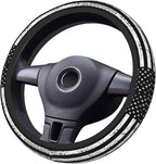 Black White American Flag Elastic Steering Wheel Cover, Non-Slip Breathable Neoprene Steering Wheel Covers, Men Car Accessories, Universal 15 Inch Fit Auto, Suvs, Truck