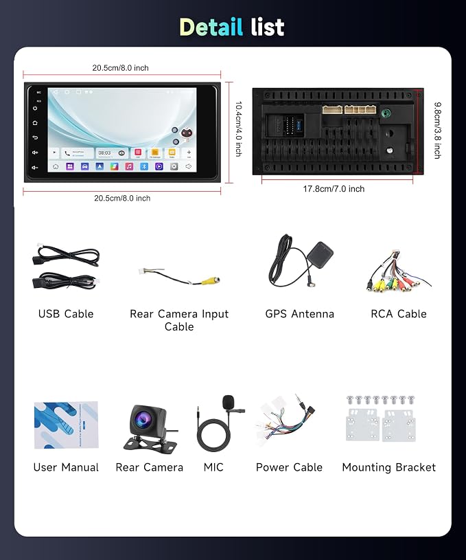 5Ghz WiFi 2G+64G Radio for Toyota 4Runner 2003-2009,for Tundra 2003-2006,for Sequoia 2003-2007 Car Stereo,Wireless CarPlay Android Auto,DSP EQ,7‘’ HD IPS Touchscreen, 26UIs GPS Bluetooth Bakcup Camera